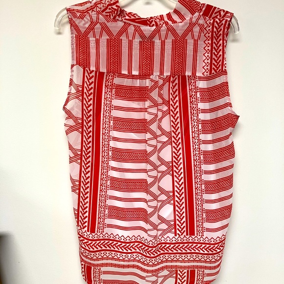 Liz Claiborne blouse, red & white, L - Picture 2 of 5